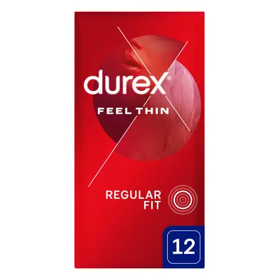 Durex Feel Thin Classic, prezervative cu mai mult lubrifiant, subțire, 12 bucăți