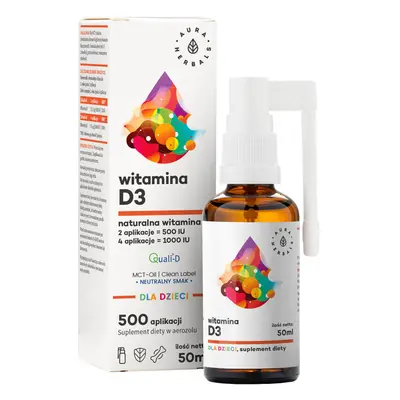 Aura Herbals Vitamina D3 pentru copii, aerosol, 50 ml