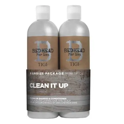 Oferta Pachet Sampon + Balsam pentru barbati Bed Head for Men Clean Up Daily, 750 + 750 ml, Tigi