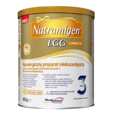 Nutramigen 3 LGG Complete, înlocuitor de lapte hipoalergenic, peste 1 an, aromă de vanilie, 400 