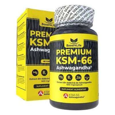 Extract de radacina Ashwagandha KSM-66 Premium, 60 capsule vegane, Boost4Life