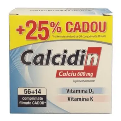 Calcidin 600mg, 56 + 14 comprimate, Zdrovit