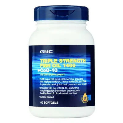 Gnc Triple Strength Fish Oil 1400 + Coq-10, Ulei De Peste Si Coenzima Q-10, 60 Cps