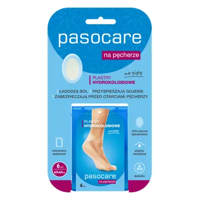 Pasocare, plasturi hidrocoloizi pentru vezicule, 6,9 x 4,4 cm, 6 bucăți