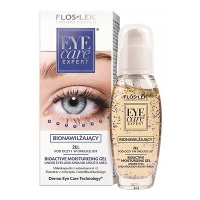 Flos-Lek Eye Care, gel biohidratant cu microcapsule de vitamine sub ochi și în jurul gurii, 30 m