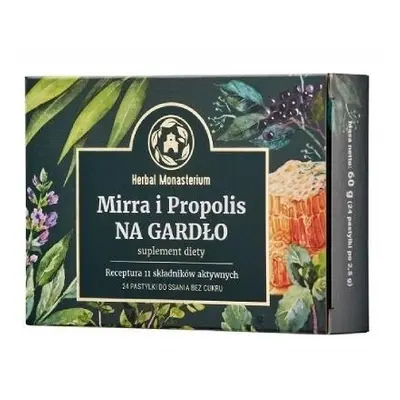 Smirnă și propolis pentru gât fără zahăr, 24 de pastile