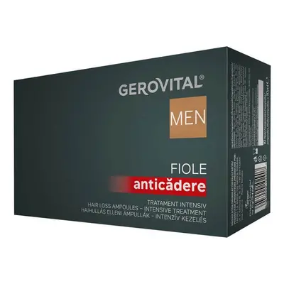 Fiole anticadere tratament intensiv Gerovital Men, 10 fiole x 10 ml, Farmec