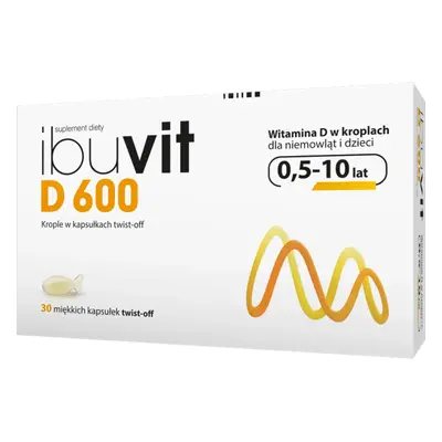 Ibuvit D 600, vitamina D pentru sugari și copii, 30 de capsule cu sistem de răsucire