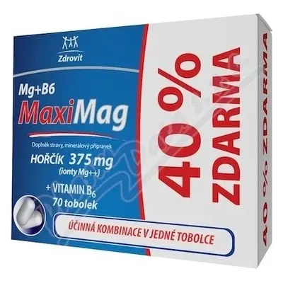 MaxiMag 40% liber 1×70 cps, 50+20 capsule