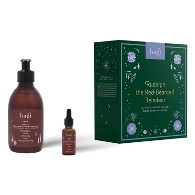 Hagi Rudolf The Red Bearded Reindeer Whisky Barber set, șampon pentru barbă, 300ml + ulei pentru