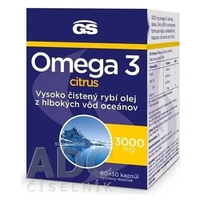 GS Omega 3 citrice, 60+30 capsule 1×90 cps, supliment alimentar