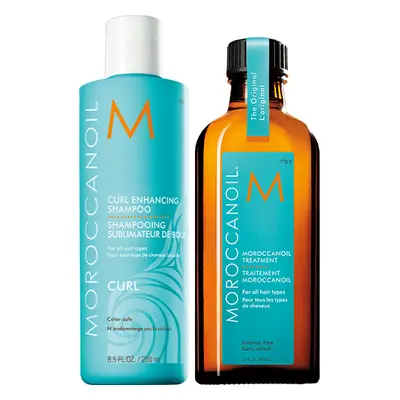 Pachet Sampon Curl + Ulei Tratament Original, 250 ml + 100 ml, Moroccanoil