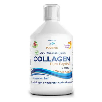 Colagen Lichid Marin Hidrolizat tip 1 si 3 cu 10.000mg + Biotina + Acid Hialuronic, 500 ml, Swed