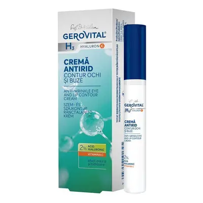 Crema antirid contur ochi si buze Gerovital H3 Hyaluronic C, 15 ml, Farmec