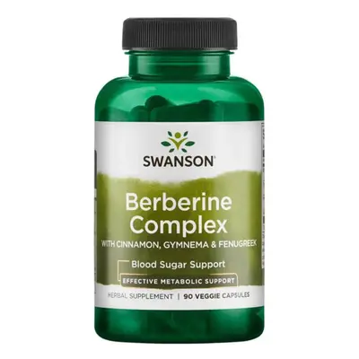 Swanson Berberine Complex cu scorțișoară, Gymnema și schinduf, 90 capsule vegetariene