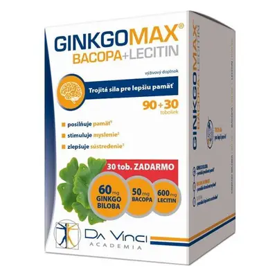 Da Vinci Academia Ginkgomax + Bacopa + Lecitină, 120 capsule