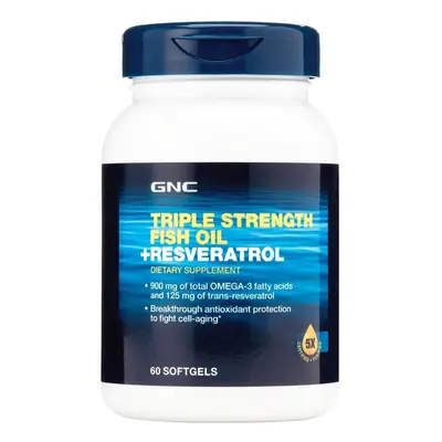 Gnc Triple Strength Fish Oil + Resveratrol, Ulei De Peste Si Resveratrol, 60 Cps