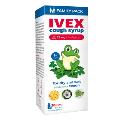 Ivex, sirop pentru tuse uscată și umedă, de la vârsta de 1 an, 200 ml