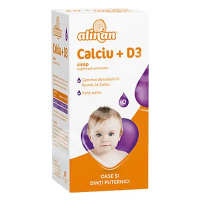 Calciu + Vitamina D3 sirop Alinan, 150 ml, Fiterman Pharma