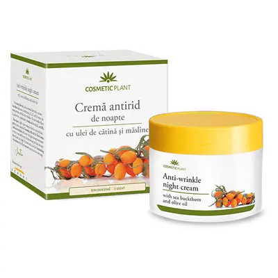 Crema antirid de noapte cu ulei de catina si masline, 50 ml, Cosmetic Plant