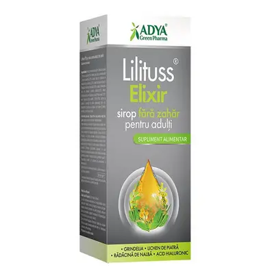 Sirop pentru adulti fara zahar Lilituss Elixir, 180 ml, Adya Green Pharma