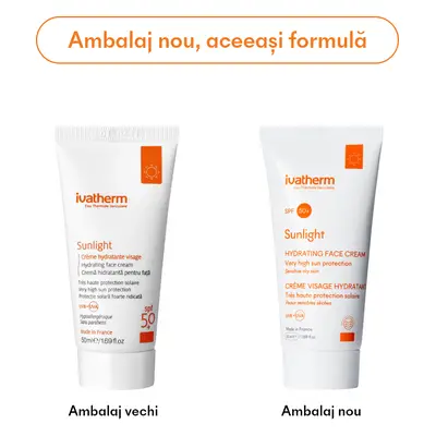 Crema hidratanta pentru fata cu protectie solara SPF 50+ Sunlight, 50 ml, Ivatherm