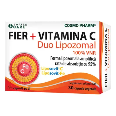 Fier + Vitamina C Duo Lipozomal, 30 capsule, Cosmopharm