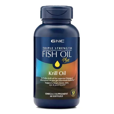 Gnc Triple Strength Fish Oil Plus Krill Oil, Ulei De Peste Plus Ulei De Krill, 60 Cps