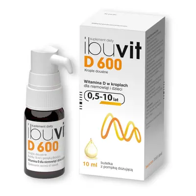 Ibuvit D 600, vitamina D pentru sugari și copii, picături orale, 10 ml