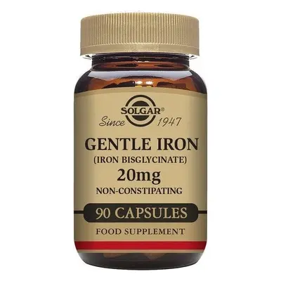 Solgar Gentle Iron 20 mg Fier (bisglicinat feros) Gentle pentru stomac 90 capsule 1×90 cps, supl