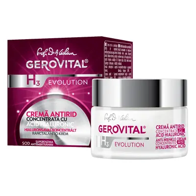 Crema antirid cu Acid Hialuronic, concentratie 3% Gerovital H3 Evolution 50 ml, Farmec