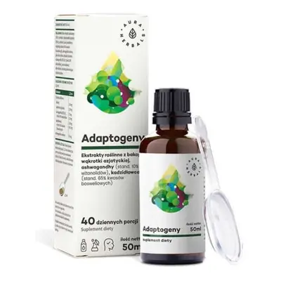 Adaptogeni - extracte de Bacopa, Centella, Ashwagandha și Frankincense (50 ml) Aura Herbals