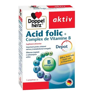 Acid Folic Complex de Vitamina B, 30 comprimate, Doppelherz