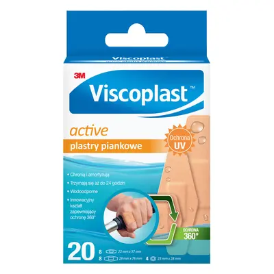 Viscoplast Active, plasturi din spumă pentru amortizare, 20 unități