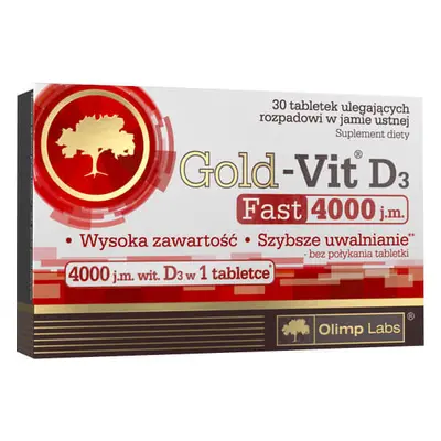 Olimp, Gold-Vit D3 4000 UI. Rapid, aromă de mere, 30 comprimate