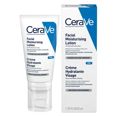 Cremă hidratantă de față pentru ten normal-uscat, 52 ml, CeraVe