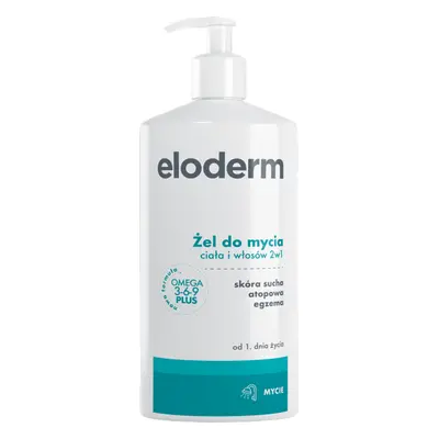 Eloderm Omega 3-6-9 Plus, Gel de curățare 2 în 1 pentru corp și păr, din ziua 1, 400 ml