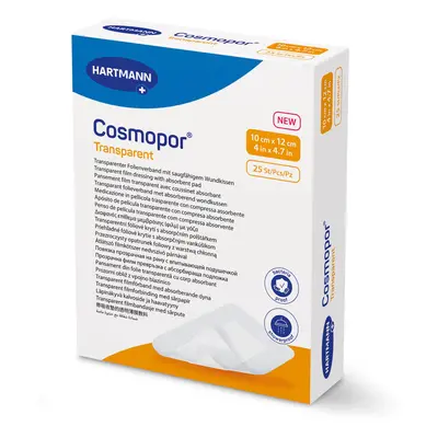 Cosmopor Transparent, pansament din folie transparentă cu strat absorbant, steril, 10 x 12 cm, 2