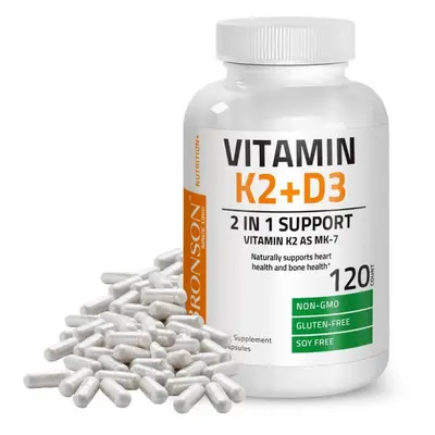 Vitamina K2 90 mcg + Vitamina D3 5000 IU, 120 capsule, Bronson Laboratories