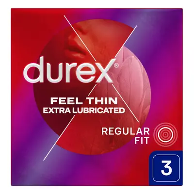 Durex Fetherlite Elite, prezervative cu mai mult lubrifiant, mai subțiri, 3 bucăți