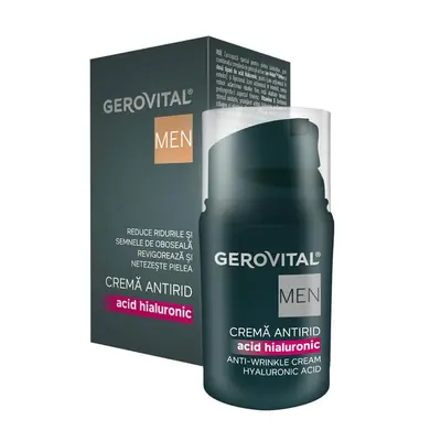 Crema antirid cu acid hialuronic Gerovital Men, 30 ml, Farmec