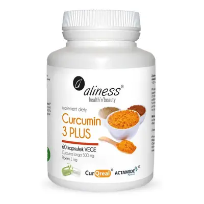 Curcumin 3 PLUS Curcuma longa 500 mg Piperin 1 mg 60 capsule Aliness