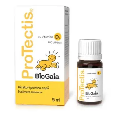 Protectis cu Vitamina D3,picaturi pentru copii, 5 ml, BioGaia