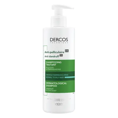 Vichy Dercos Anti Dandruff DS, șampon anti-mătreață, păr normal și gras, 390 ml