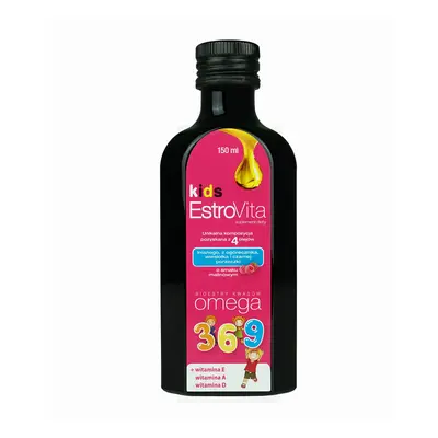 EstroVita Kids, Esteri de acizi grași Omega 3-6-9, aromă de zmeură, 150 ml