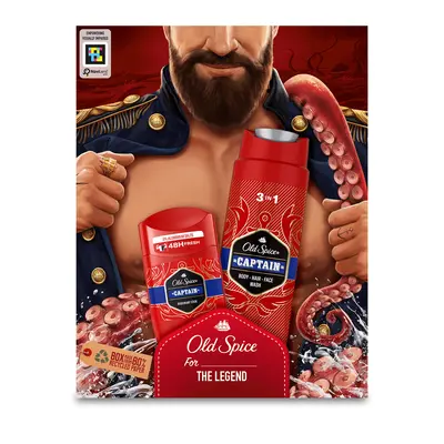 Set Old Spice Dark Captain, deodorant stick, Captain, 50 ml + gel de duș 3 în 1, Captain, 250 ml