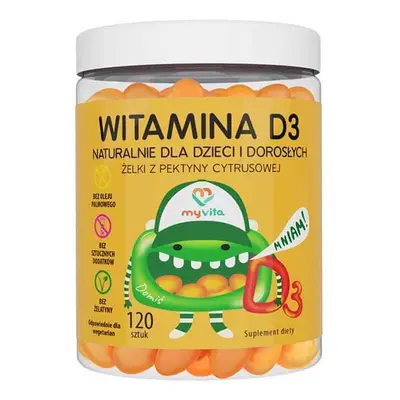 MyVita Vitamina D3, jeleuri naturale pentru copii și adulți, 120 bucăți