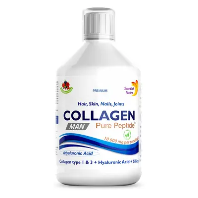 Colagen Lichid MAN – Hidrolizat Tip 1 și 3 cu 10000 Mg, 500 ml, Swedish Nutra