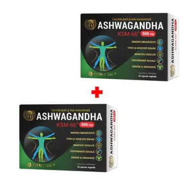 Pachet Ashwagandha KSM-66, 30 capsule vegetale + 50% reducere la al II lea produs, Cosmopharm