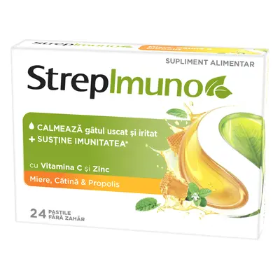 Strepimuno cu miere, catina si propolis, 24 pastile de supt, Reckitt Benckiser